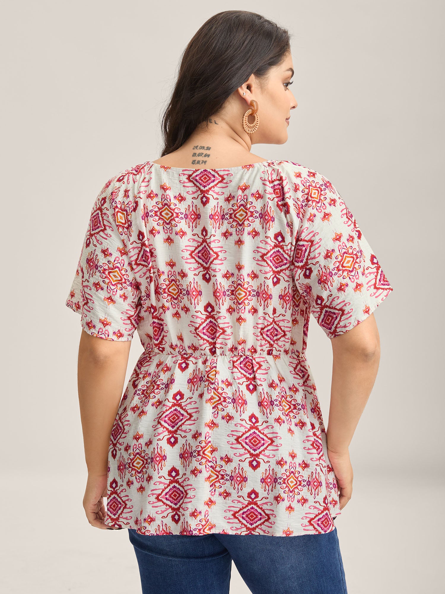 Floral Neck-Tie Babydoll Top