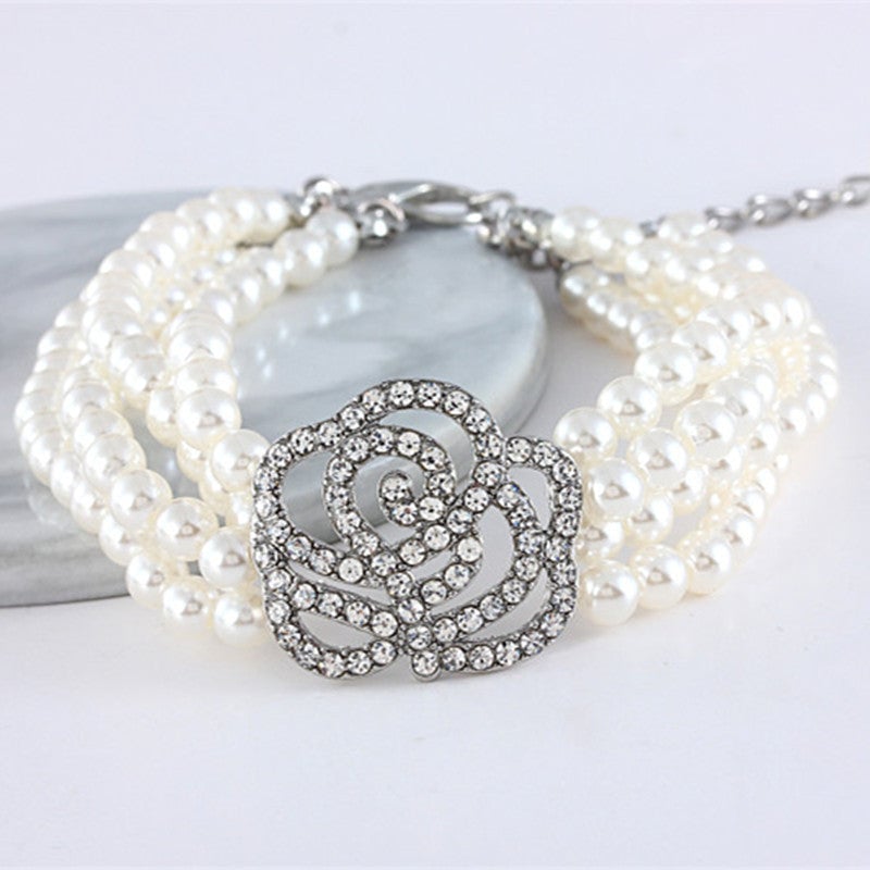 Flower Pattern Pearl Dog Cat Collar