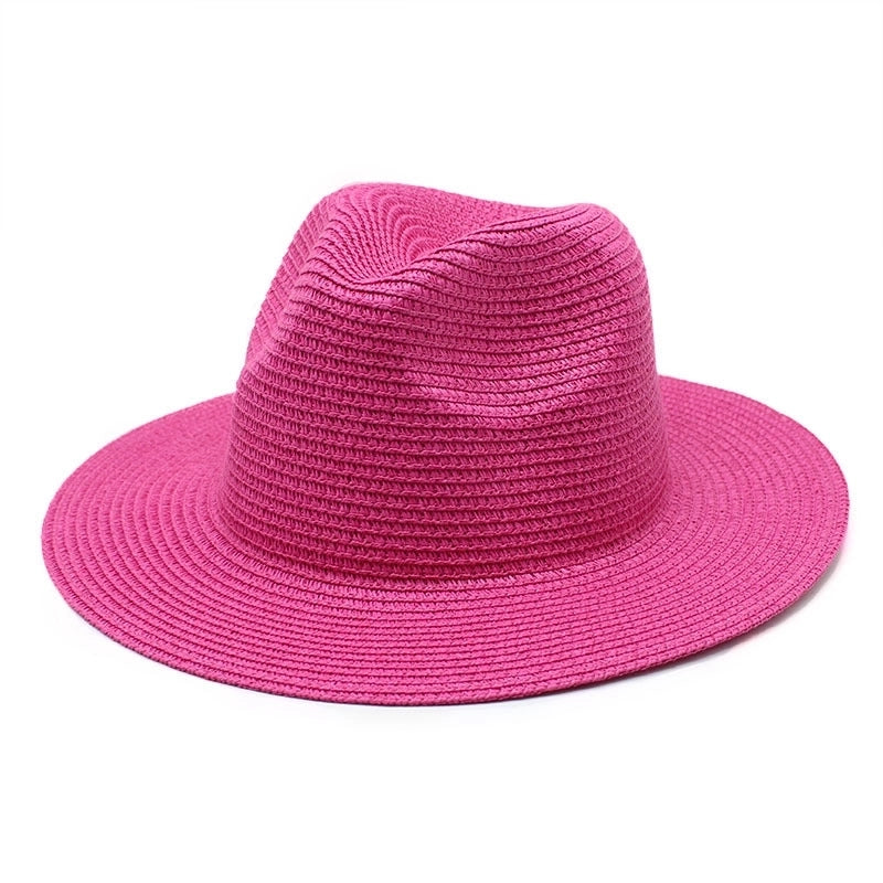 Unisex Minimalist Solid Color Flat Eaves Fedora Hat