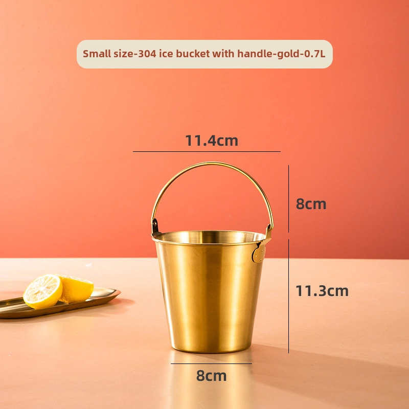 304 Stainless Steel Ice Barrel Ice Bucket Bar KTV Commercial Household Small Ice Grain Beer Bucket Storage Bucket
