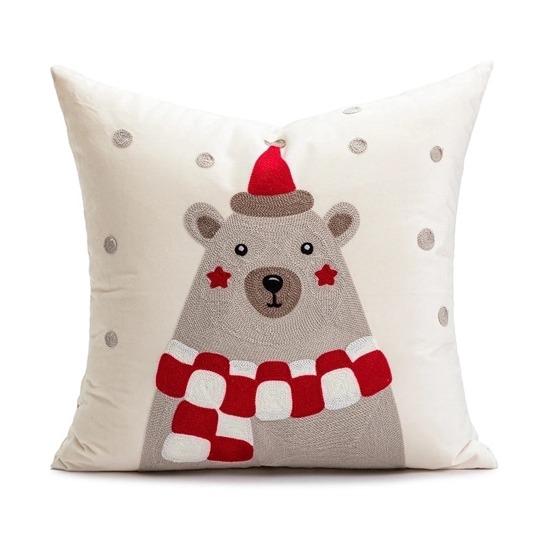 Christmas Casual Cute Letter Bear Solid Color Polyester Pillow Cases Couch & Sofa Decor