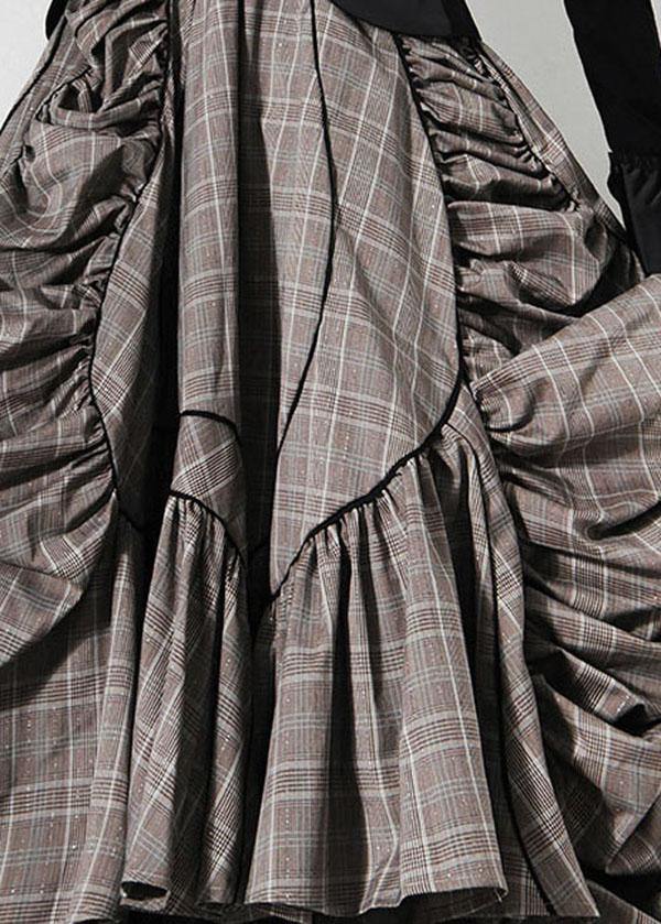 Plus Size Plaid Asymmetrical design Cinched Summer A Line Skirt