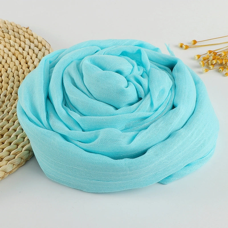 Women's Sweet Solid Color Cotton Silk Scarves
