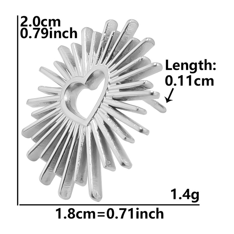 1 Pair Minimalist Heart Shape Plating 304 Stainless Steel Ear Studs