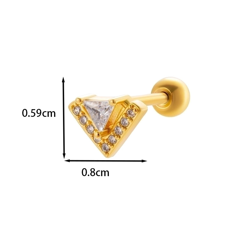 1 Piece Ear Cartilage Rings & Studs IG Style French Style Minimalist Star Flower Butterfly Copper Inlay Zircon