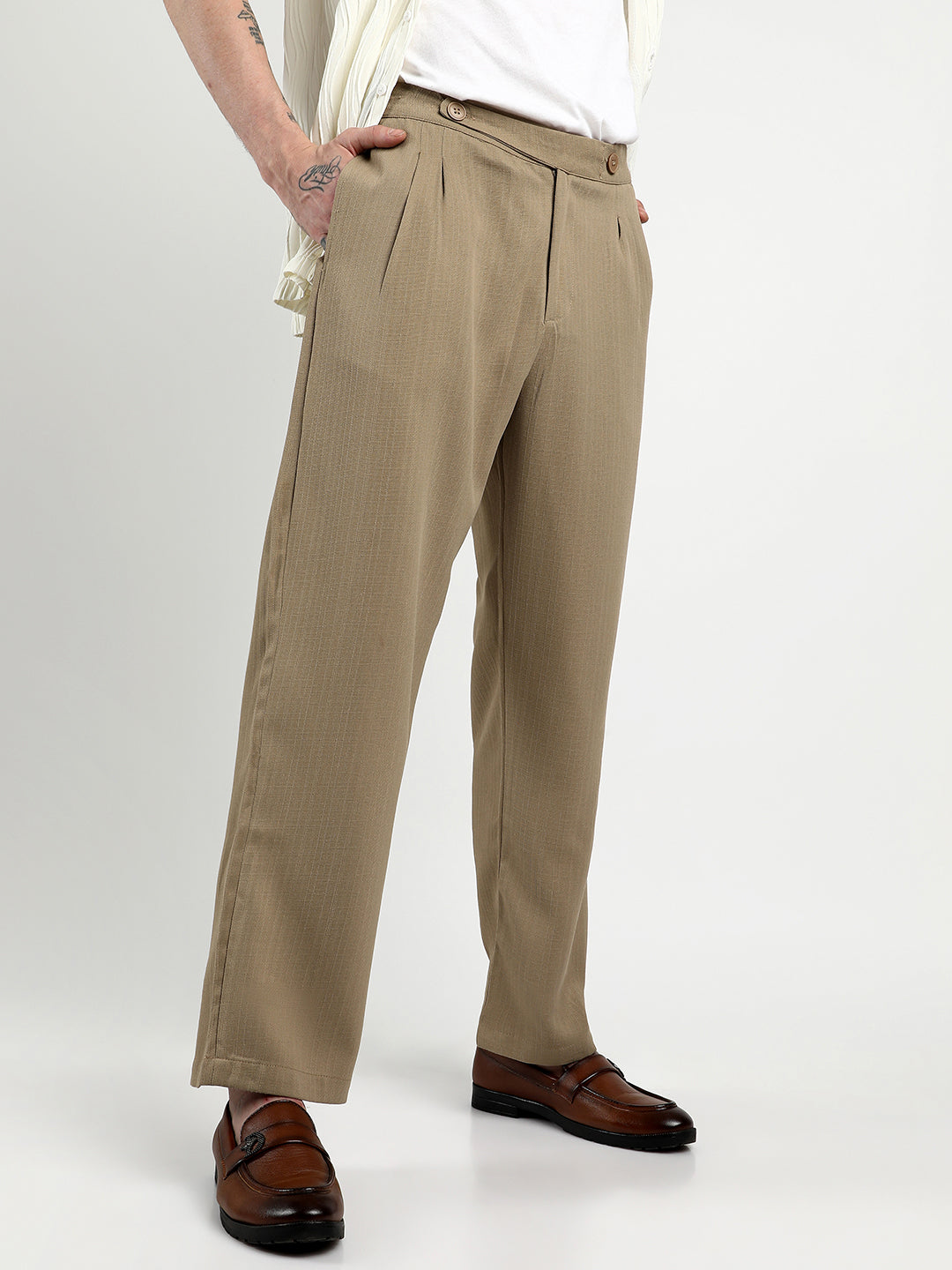 Tailored Linen-Blend Trousers