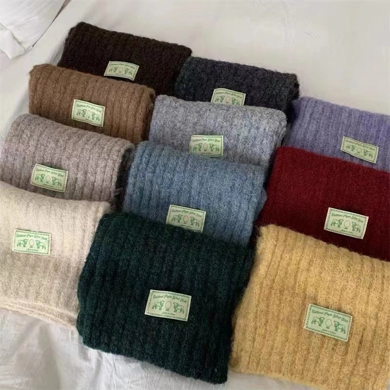 Women's Elegant Solid Color Knit Scarf