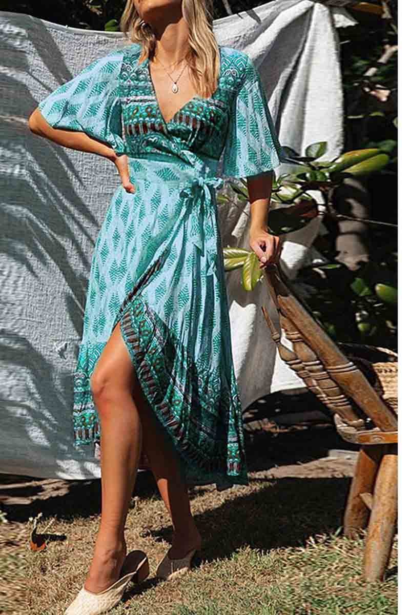 Florcoo Bohemian Printed Midi Dress(3 colors)