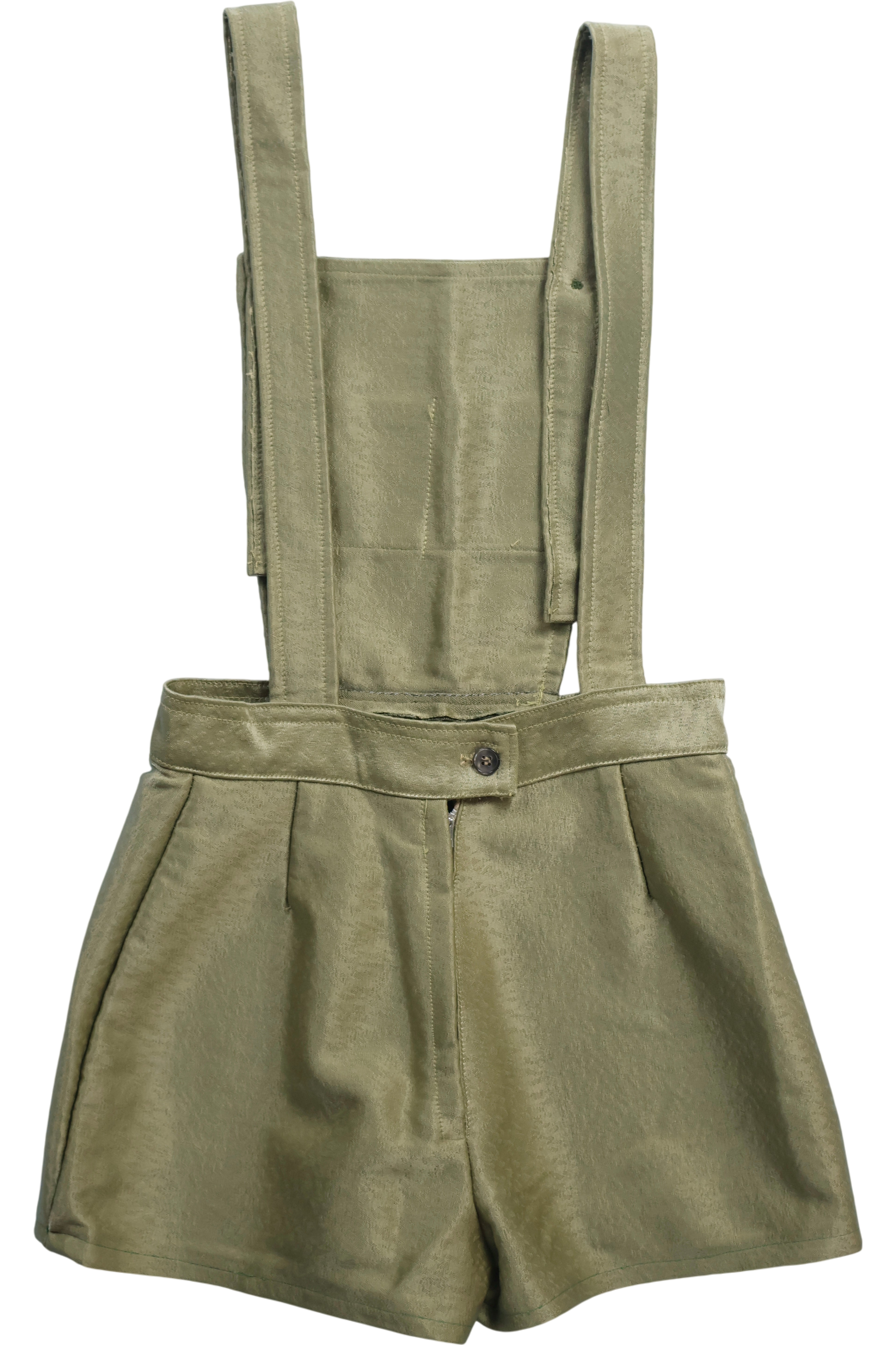 1970s Green Overalls Style Hotpants
