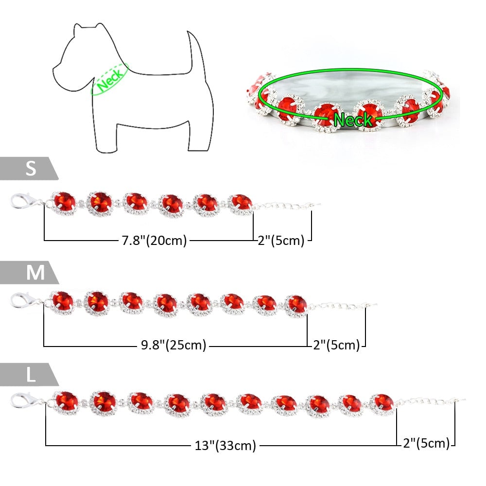 Crystal Rhinestone Dog Necklace