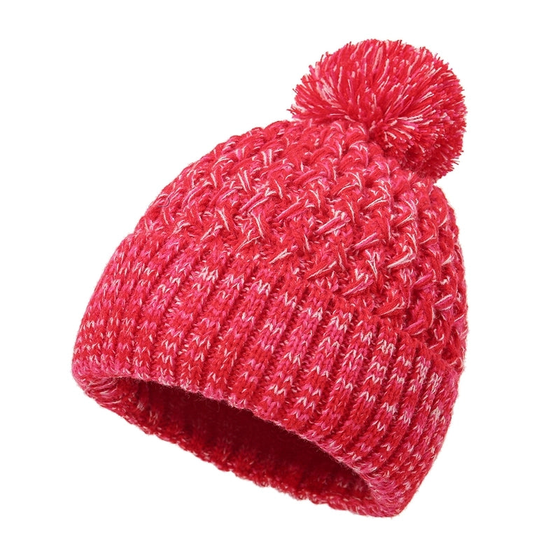 Hot Sale Knitted Hat Autumn And Winter Fur Ball Colorful Wool Hat Adult Warm Pullover Hat