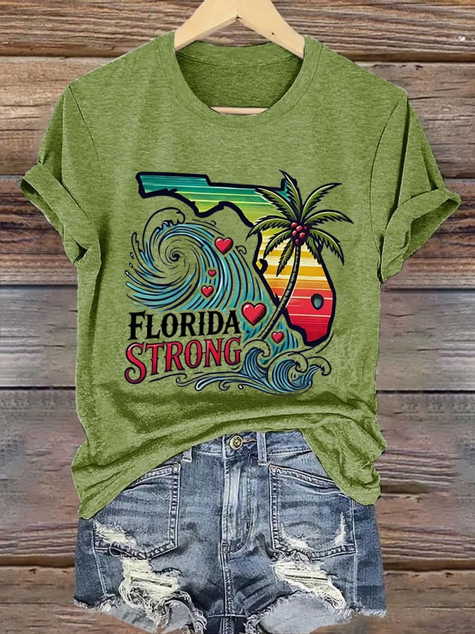 Women's Florida Strong Printed Crew Neck T-Shirt