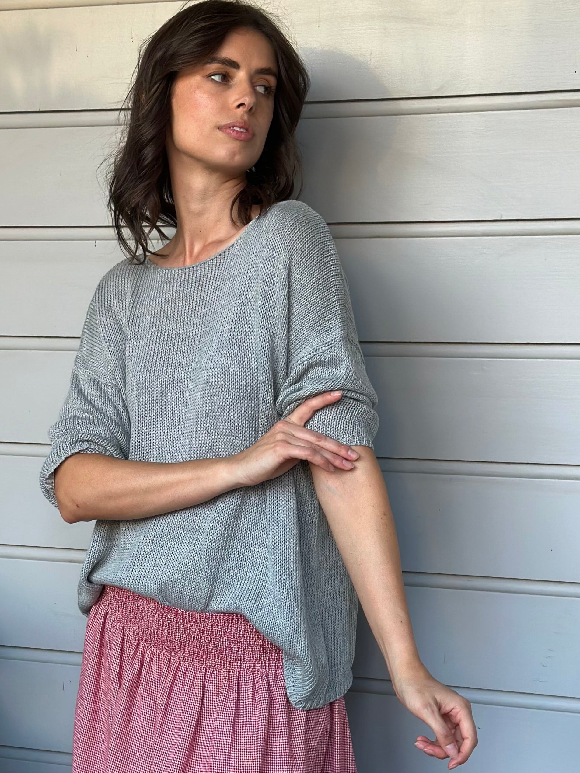 top - pebble cotton knit