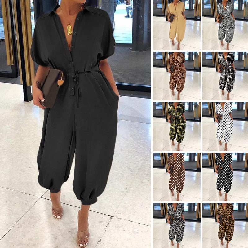 2023 NEW FASHION PLUS SIZE Casual Pocket Jumpsuit