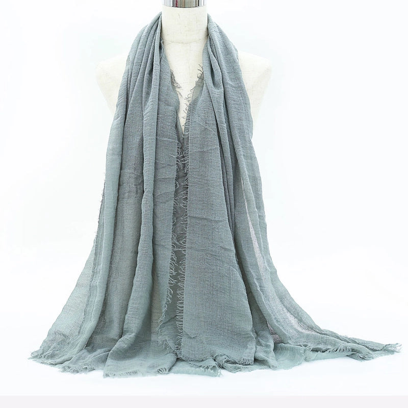 Women's Elegant Minimalist Solid Color Cotton Shawl