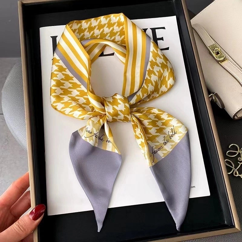 Women's Elegant Printing Polyester Silk Scarf