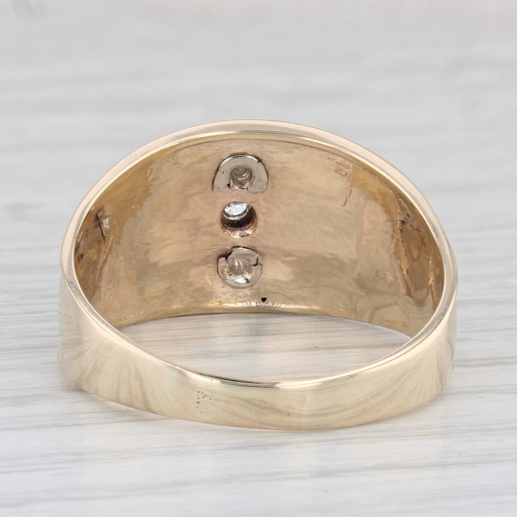 Scottish Rite Masonic Ring 10k Gold Diamond 32nd 14th Degree Size 12.5