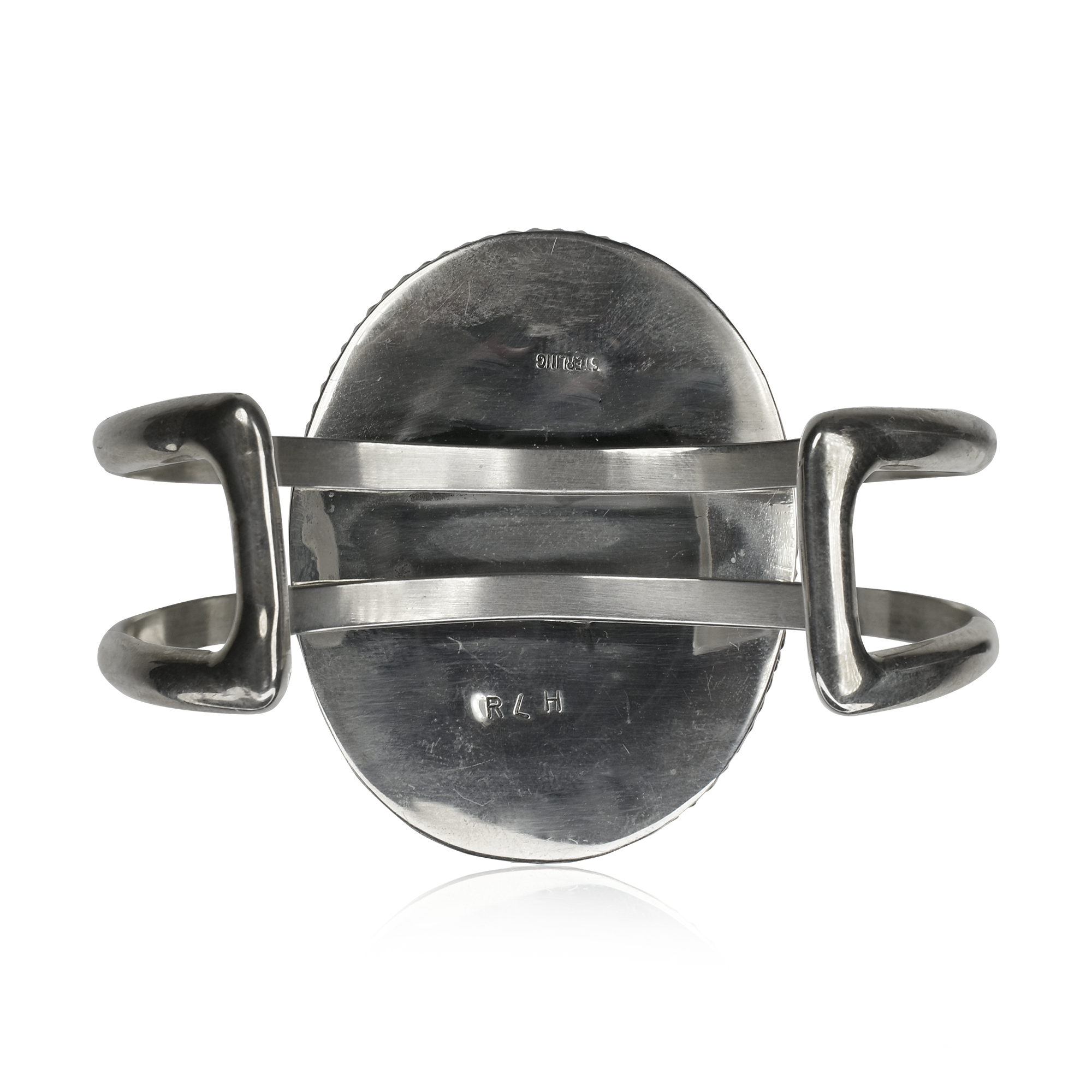 Kingman Turquoise. Spiny Oyster & Brass Composite Cuff by Raquel & Leonard Hurley