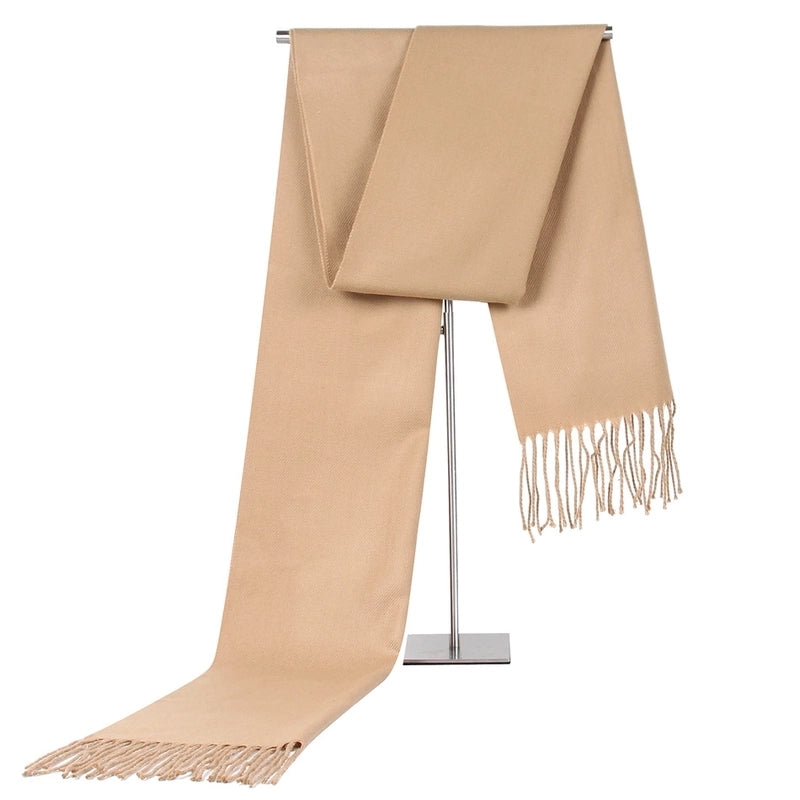 Autumn And Winter Designed New Low Price Simple Color Men's Scarf Cashmere Tassel Scarf Gift