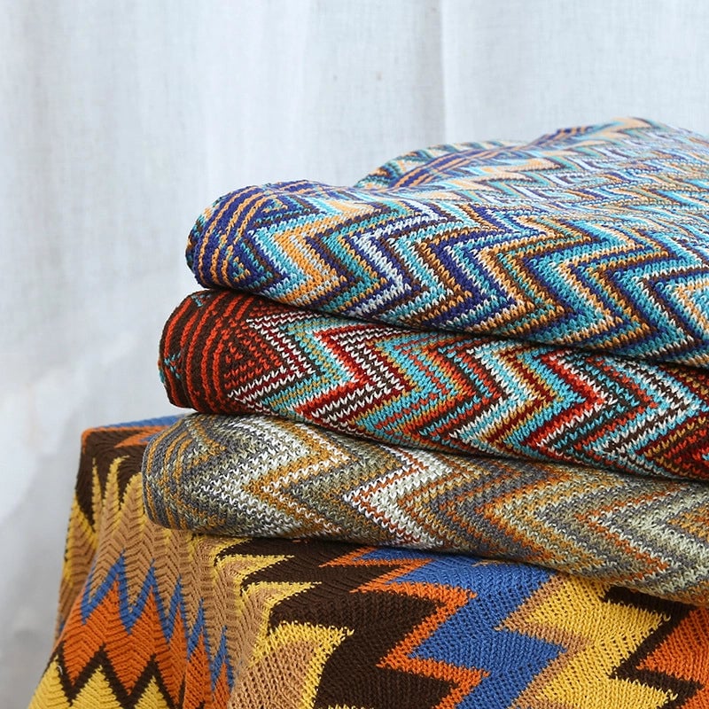 Bohemian Style Office Nap Blanket Tassel Knitted Sofa Cover Blanket Hotel Homestay Bed End Blanket Sofa Blanket