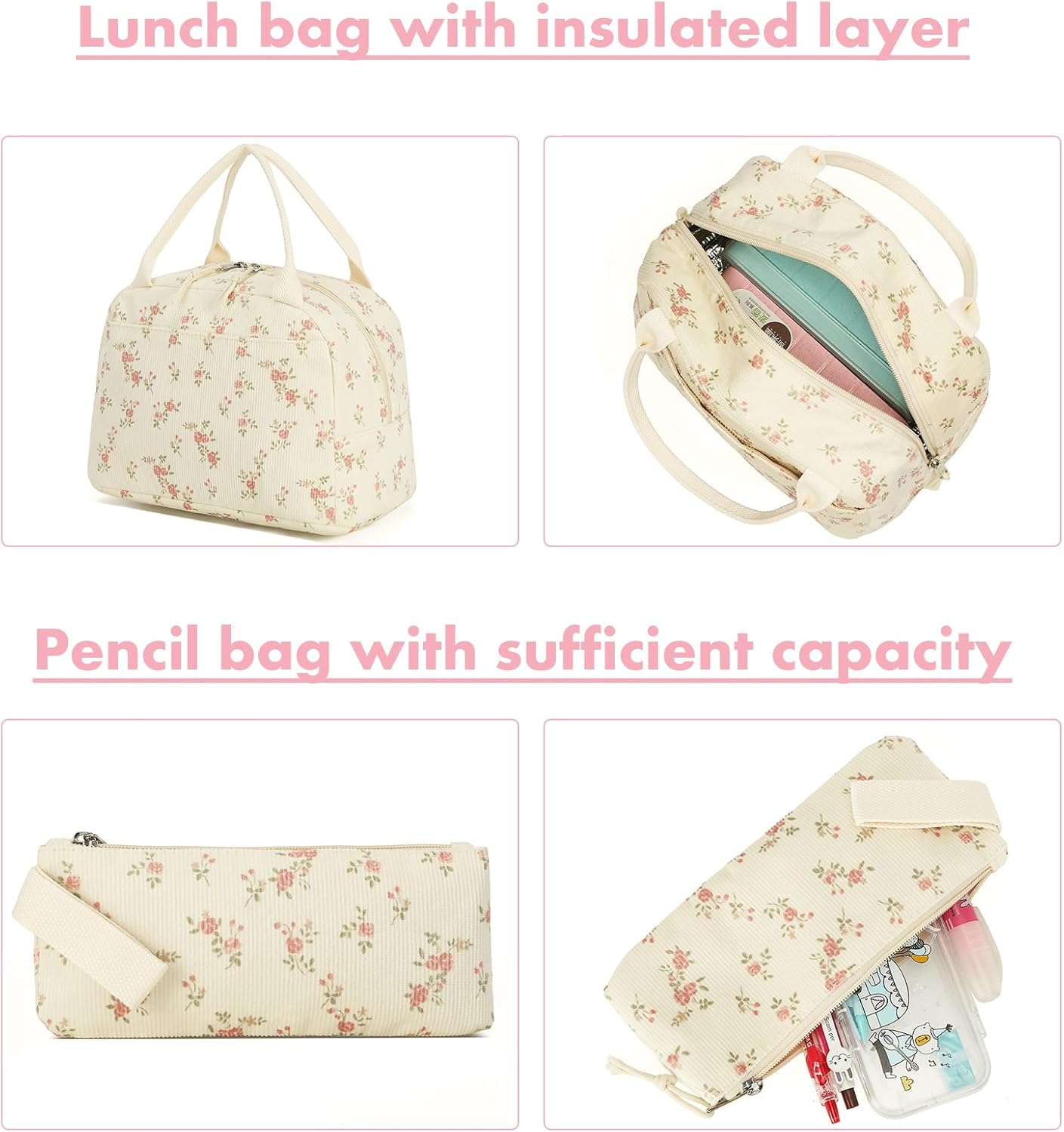 Bluboon School Backpack Teens Girls Boys Kids School Book Bags with Lunch Box Pencil Bag