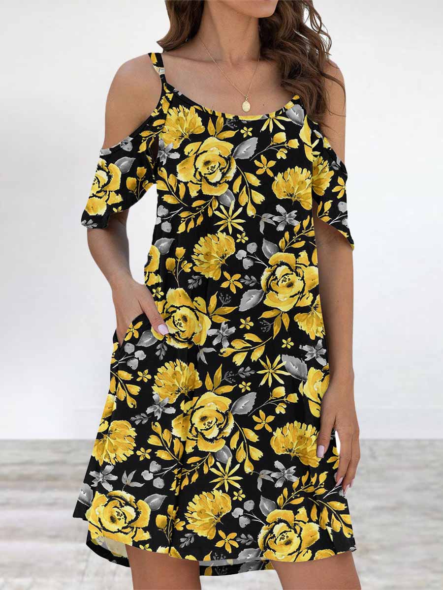 Elegant Print Flounce O Neck Dresses(11 Colors)