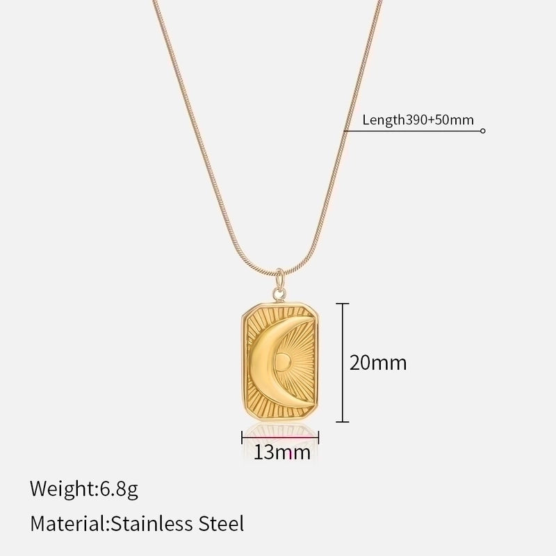 Retro Letter Star Moon 304 Stainless Steel Stainless Steel Necklaces