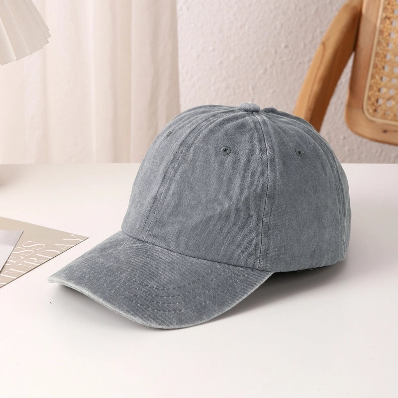 Unisex Casual Vintage Style Minimalist Solid Color Curved Eaves Baseball Cap
