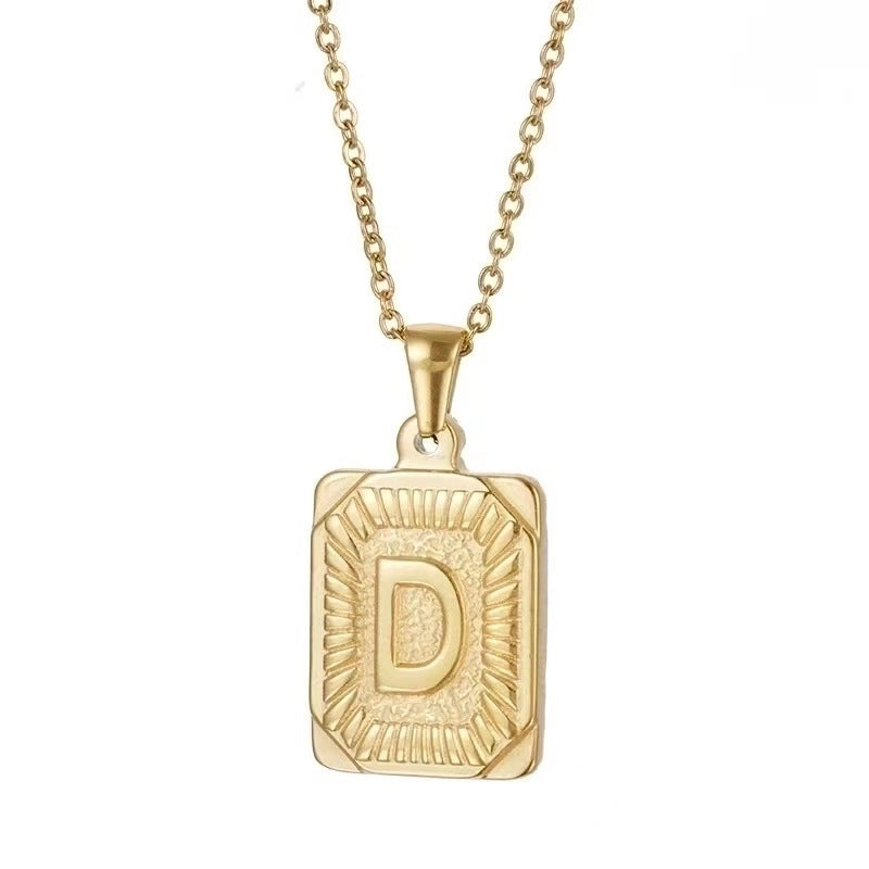 Hip-hop Letter Titanium Steel Plating Gold Plated Pendant Necklace