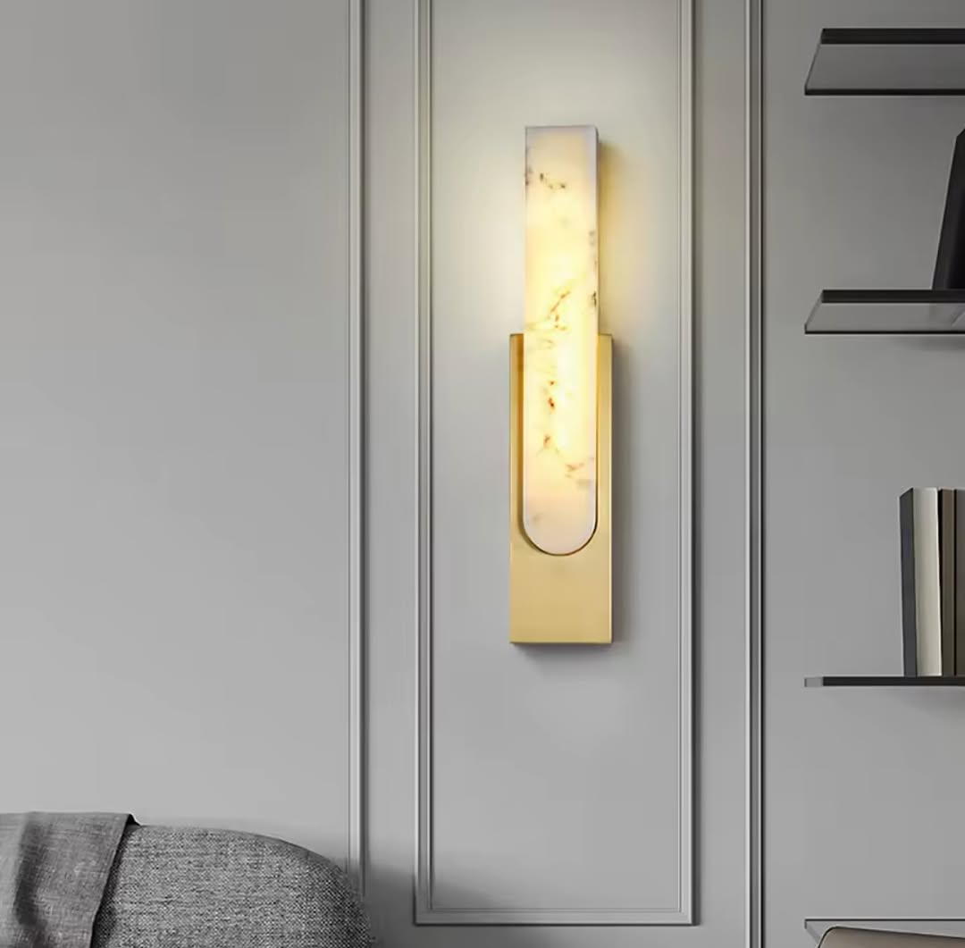 Minimalist Marble Effect Wall Sconce