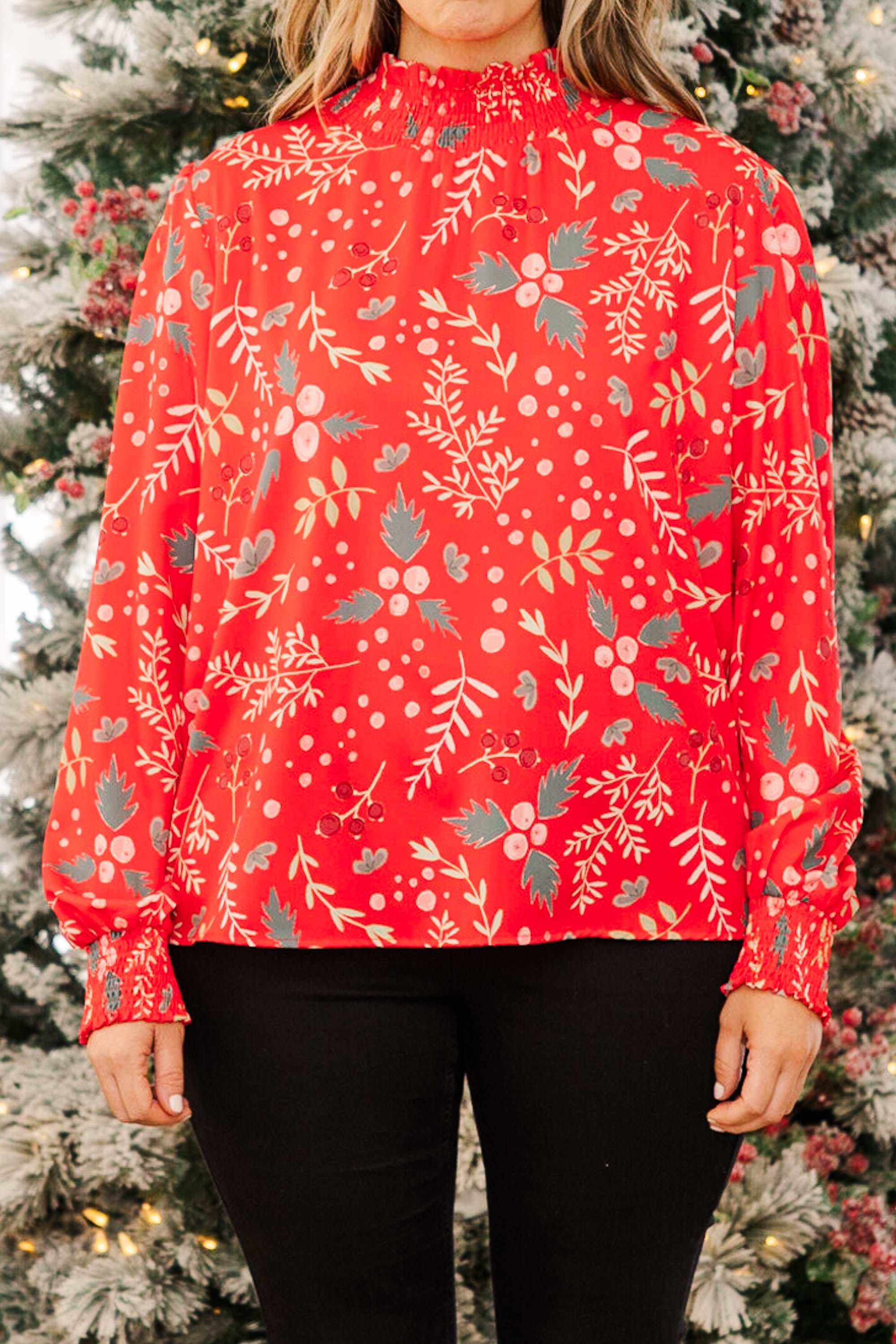Mistletoe Memories Top. Red