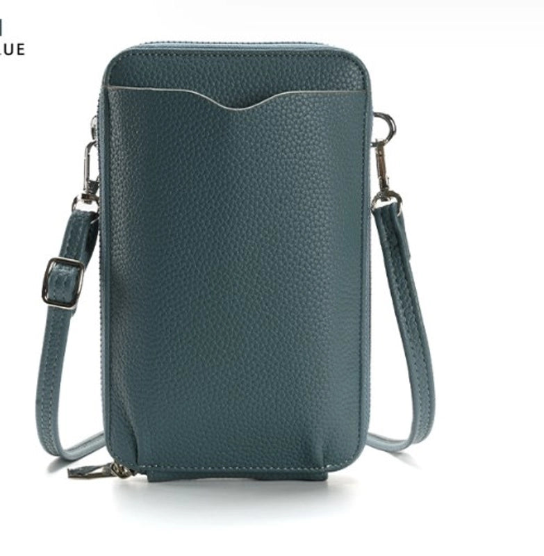 Women's Pu Leather Solid Color Basic Square Zipper Phone Wallets