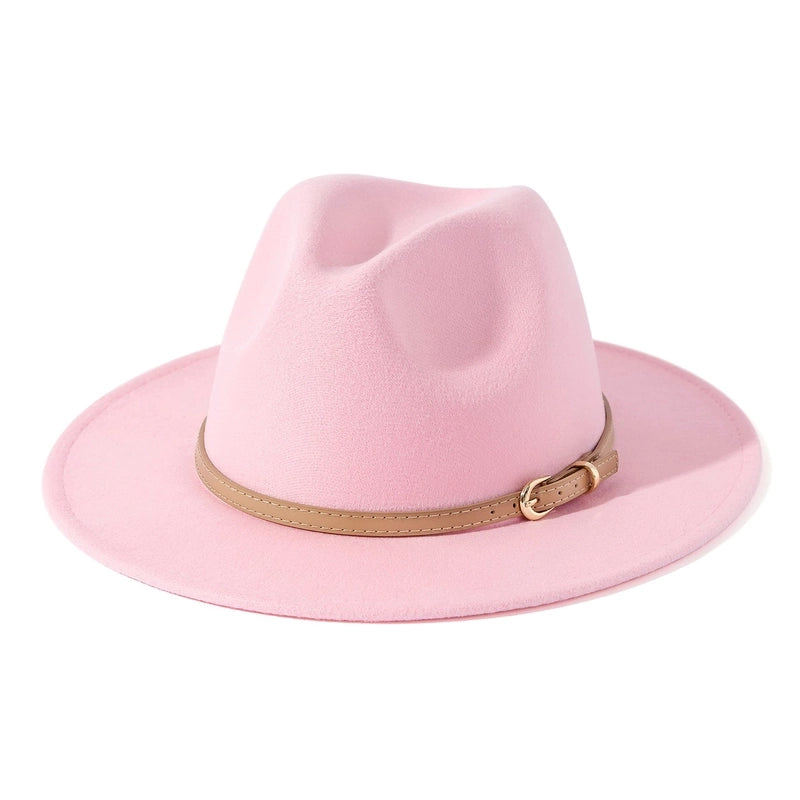 Fashion Flat Top Hat Women's British French Socialite Elegant Felt Hat Autumn And Winter Warm Jazz Hat Men's