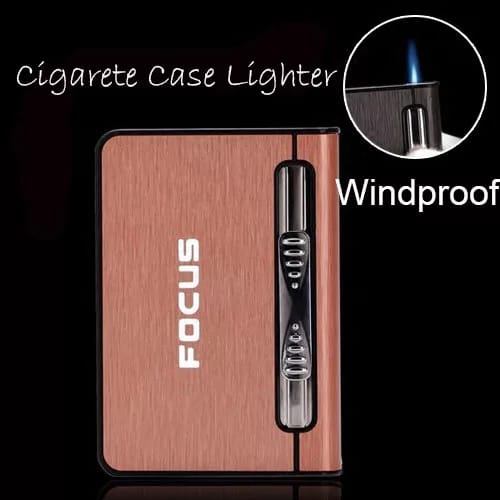 Focus Fancy Cigarette Case with Gas Lighter