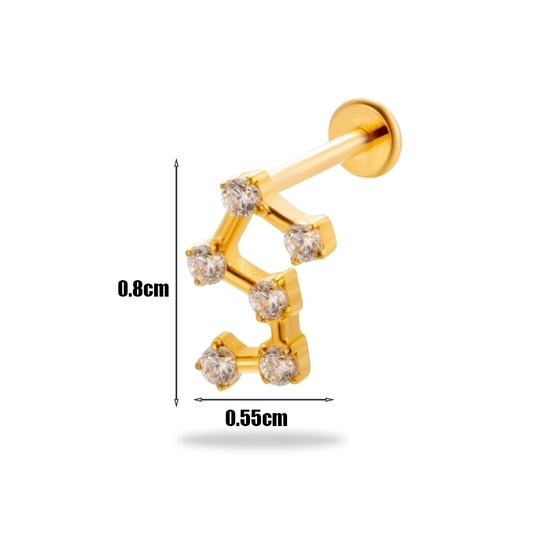 1 Piece Ear Cartilage Rings & Studs Minimalist  Flower Butterfly Pure Titanium Plating Inlay Zircon