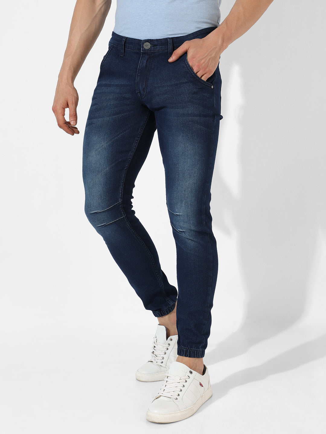 Cinched Hem Denim Jeans