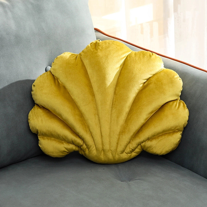 Dutch Velvet Shell Pillow Cushion Popular Light Luxury Solid Color Pillow Home Sofa Skin-friendly Waist Pillow