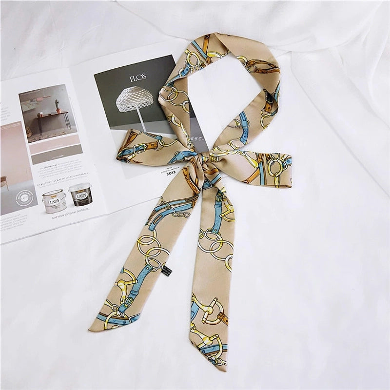 2 M New Polka Dot Special Long Edition Thin Narrow Silk Scarf Women's Spring Summer Autumn Scarf Belt Black And White Fashion