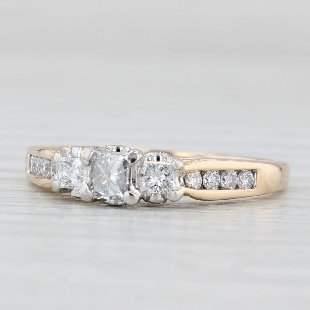 0.61ctw Princess Diamond Engagement Ring 14k Yellow Gold Size 7