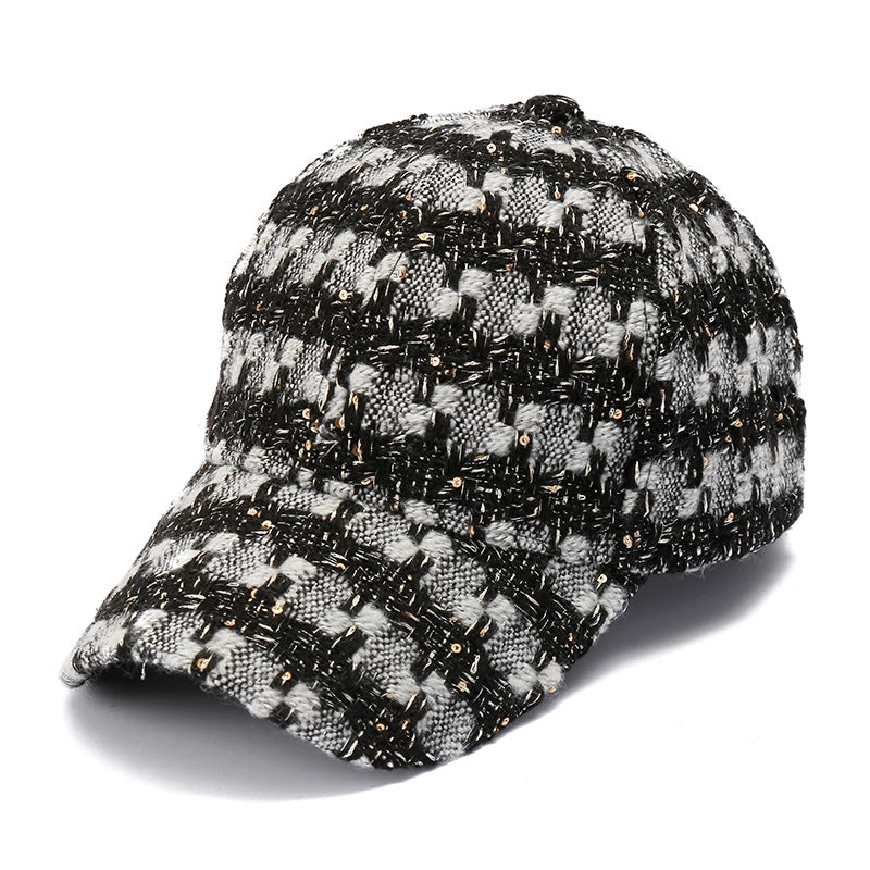 Unisex Retro Minimalist Stripe Plaid Curved Eaves Baseball Cap