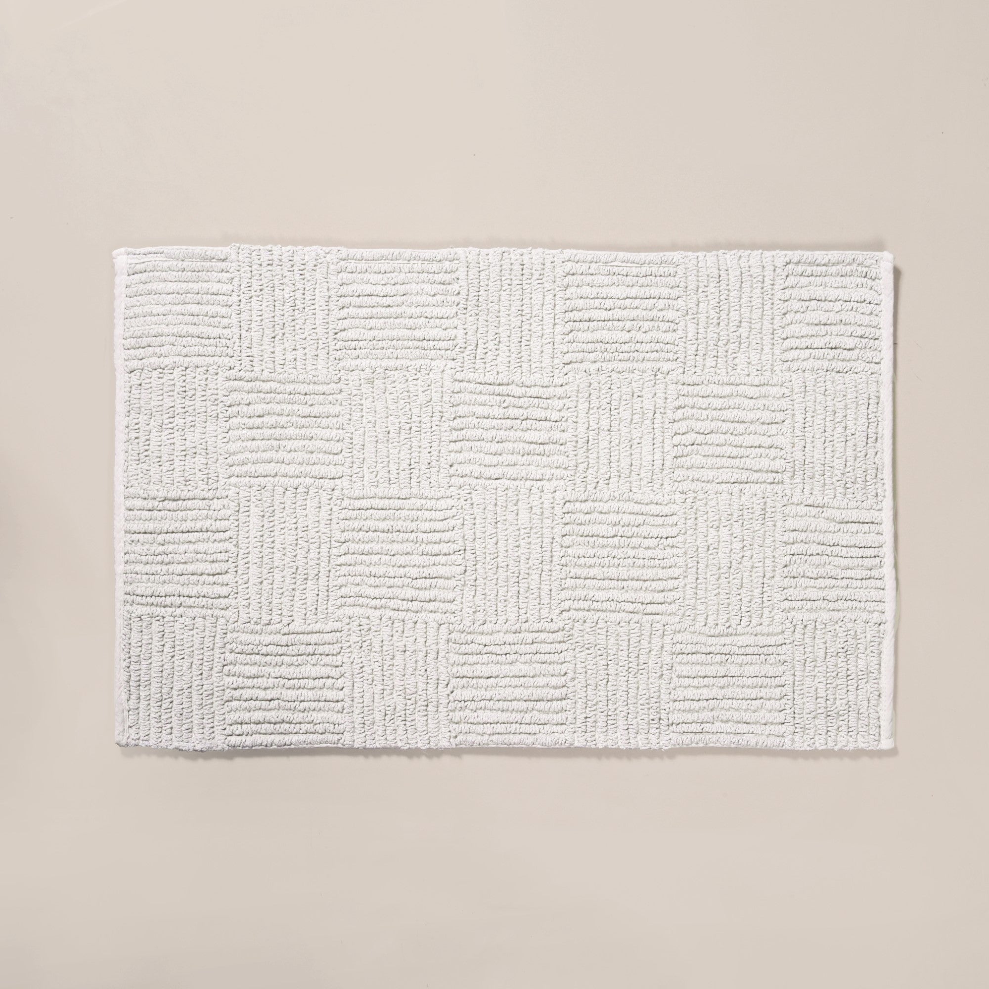 Tufted Cotton Reversible Floor Mat Light Grey 84x50cm