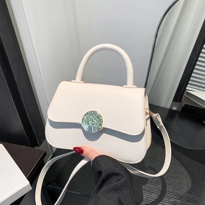 Women's Pu Leather Solid Color Basic Flip Cover Handbag