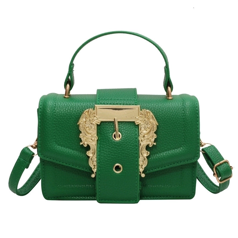 Women's Medium Pu Leather Solid Color Streetwear Square Magnetic Buckle Shoulder Bag Handbag Crossbody Bag