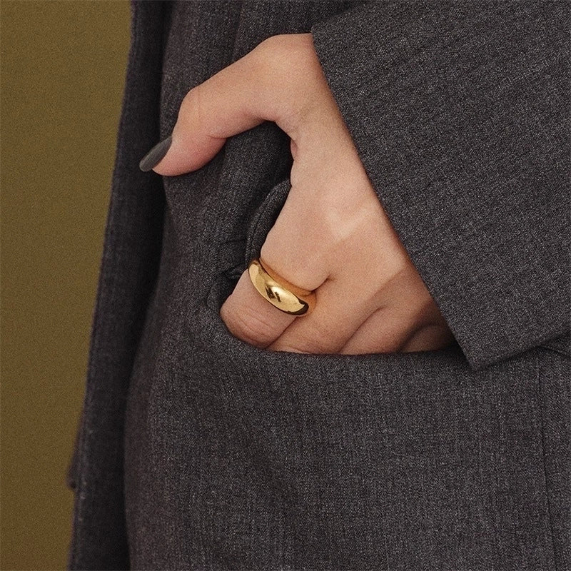 Simple Stainless Steel Simple Fashion Solid Color Ring