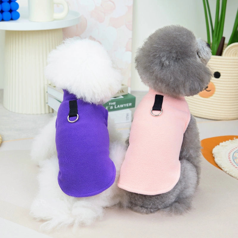 Pet Clothing  Traction Fleece Simple Casual Warm Autumn And Winter Dog Clothes