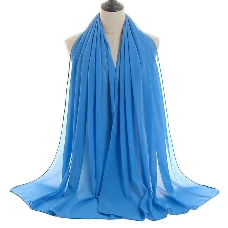 Women's Minimalist Solid Color Chiffon Cotton Linen Scarves