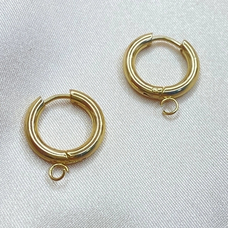 1 Piece Minimalist Round Plating 201 Stainless Steel 18K Gold Plated Earrings