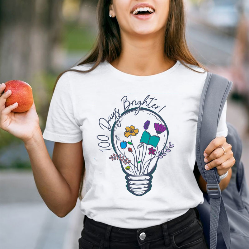 100 Days Brighter Teacher T-Shirt