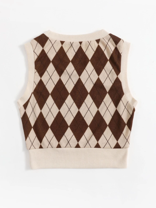 Parien Argyle Pattern Tank Top
