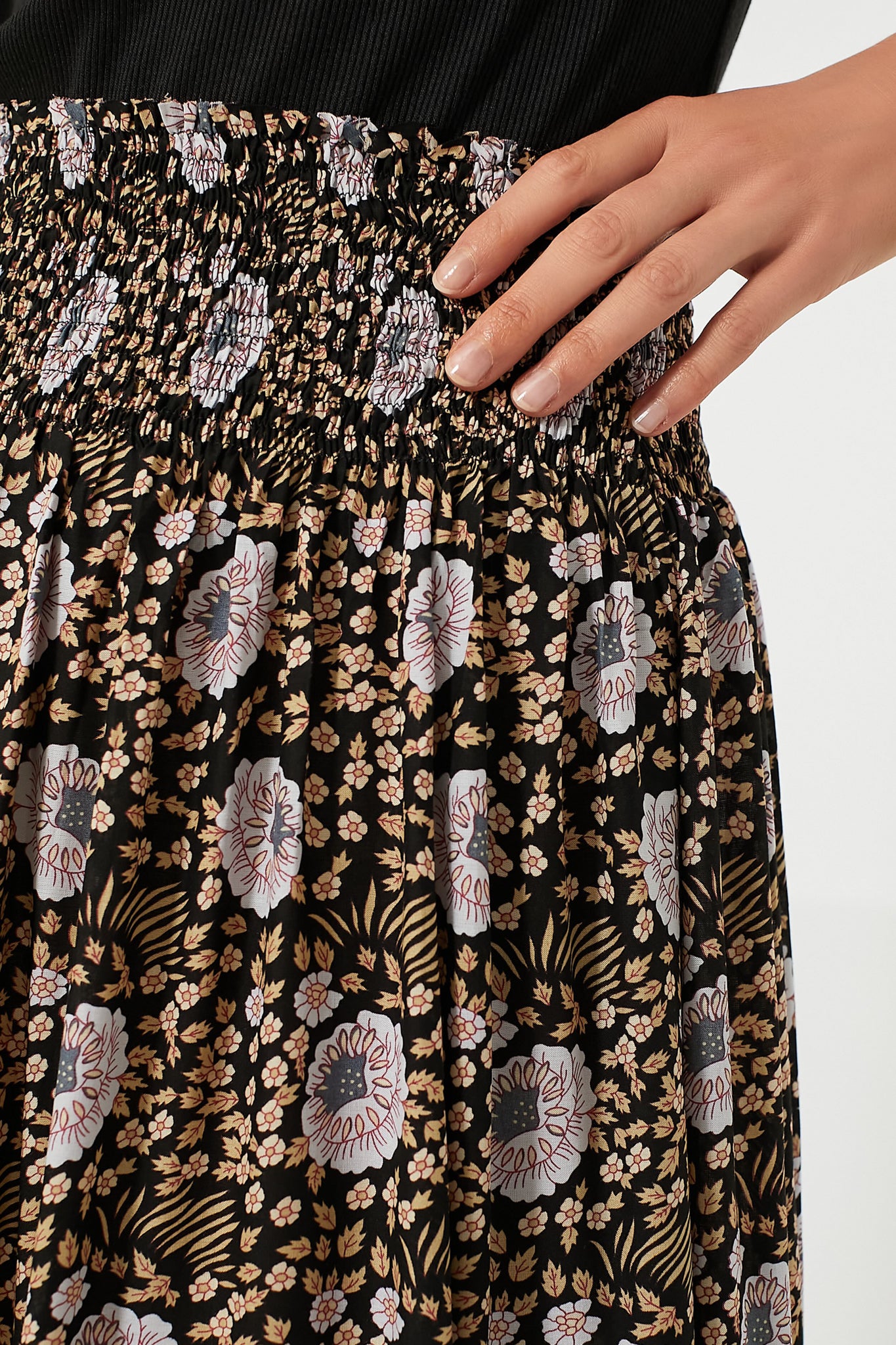 Vintage Flowers Sepia Bella Skirt